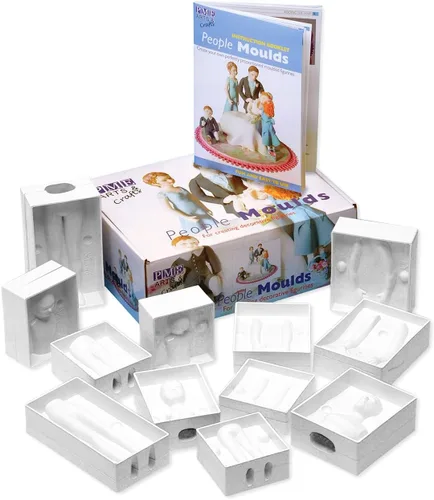 Miniatura 2 de PME Molde de personas para decoración de pasteles, juego de 4, estándar, color blanco