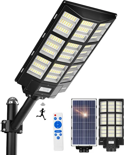 Miniatura 14 de Ofuray Of-9800W Luces solares de calle para exteriores, luces solares de seguridad con control remoto para estacionamiento, 6500K, impermeables