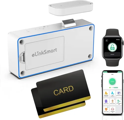 Miniatura 5 de Cerradura inteligente para gabinete con control remoto inalámbrico, contraseña de huellas dactilares eLinkSmart RFID NFC bloqueo de seguridad
