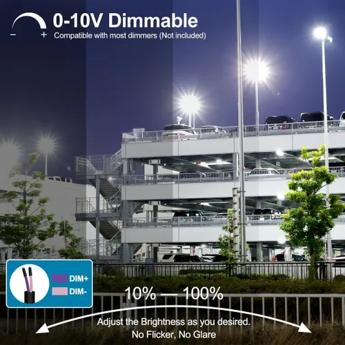 Miniatura 7 de Luz LED de estacionamiento de 300 W con fotocélula del anochecer al amanecer, luces de área regulables al aire libre con montaje en muñón, 45000LM