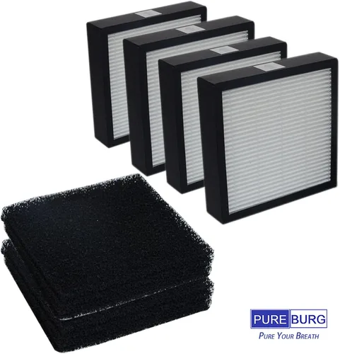 Miniatura 4 de PUREBURG Filtro de repuesto compatible con purificador de aire VCK LE-AP001, H13 True HEPA y prefiltros de carbón activado, paquete de 12