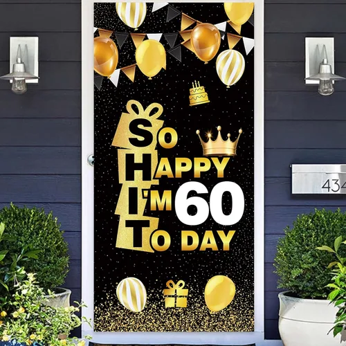 Miniatura 13 de So Happy I'M 13 Today - Pancarta de fondo de oro negro con corona de hallo decimotercera alegría a 13 años de edad, decoración temática para hombre