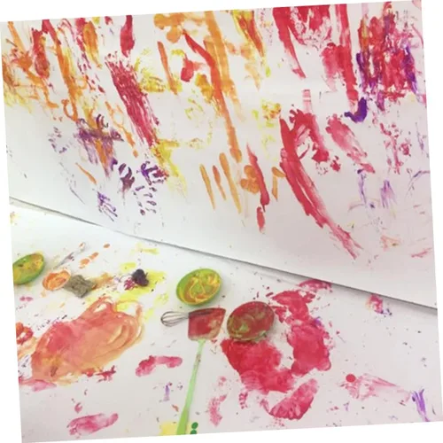 Miniatura 2 de EXCEART 2 unidades de papel de dibujo blanco de acuarela para niños y niñas, actividades artísticas recicladas, ph neutro, dibujo en blanco