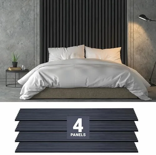 Paneles de madera para pared, paneles de pared acústicos de roble, 4 unidades, paneles de madera de pared, 94.49 x 12 pulgadas, paneles de pared