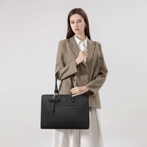 Miniatura 2 de Keyli 3 unids bolsa para laptop para mujer, 15.6 pulgadas, cuero trabajo, trabajo, oficina, oficina, maletín de hombro
