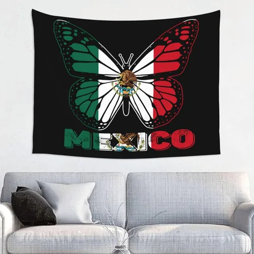 Miniatura 19 de Póster de tapiz de bandera de El Salvador de mariposa de 29 x 37 pulgadas, decoración del hogar, decoración para colgar en la pared, dormitorio