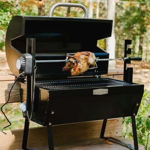 Miniatura 3 de Parrilla con espetón y asador rotisserie Ash & Ember de 4W, capacidad nominal de 33 LB, asador horizontal ajustable para barbacoa a carbón al aire
