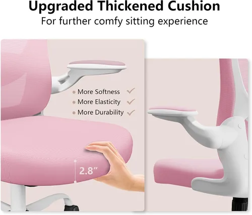 Miniatura 3 de Silla de oficina ergonómica, cómoda silla giratoria para oficina en casa, silla de escritorio de malla transpirable, silla de computadora de apoyo
