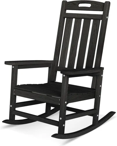 Mecedora para exteriores, silla de patio de polietileno de alta densidad con respaldo alto, silla de porche para todo tipo de clima, silla de césped