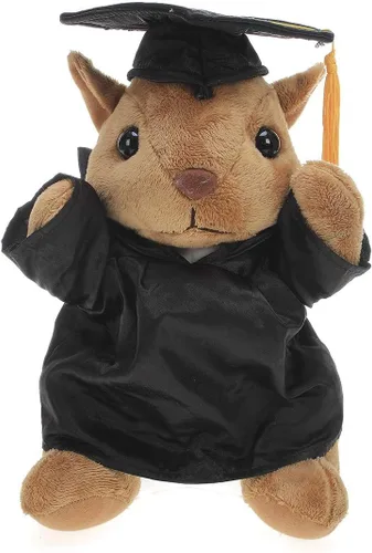 Miniatura 8 de Plushland Juguetes de peluche de ardilla, regalos para el día de graduación, texto personalizado, nombre o logotipo de tu escuela en el vestido, lo