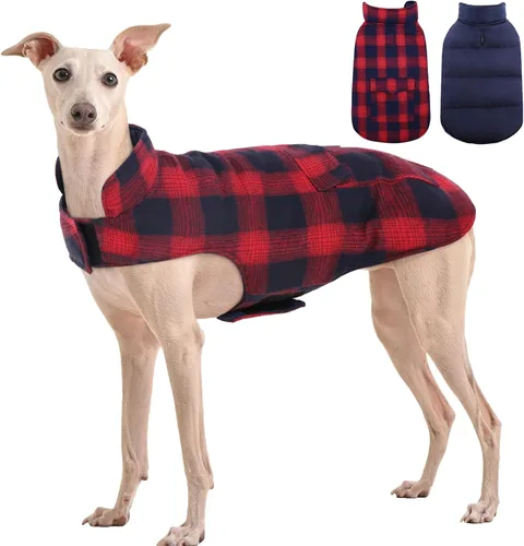 Miniatura 11 de Kuoser - Abrigo de invierno para perro, chaqueta reversible, abrigo cálido de estilo británico, de clima frío, ropa resistente al viento, chaleco