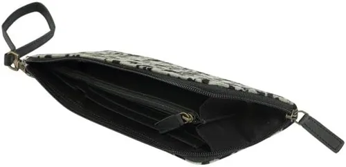 Miniatura 4 de Myra Bag Cartera de mano occidental para mujer - Pulsera de pelo en cuero, Negro Blanco