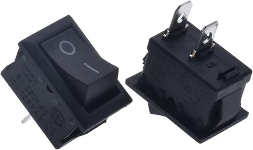 Miniatura 2 de Rocker Switch 10pcs KCD1-101 Rocker Power Switch 6A250V 10A125V Button Switch SKPT 2 feet 15 * 21mm on/Off Control Switch Black ON-Off, Gris