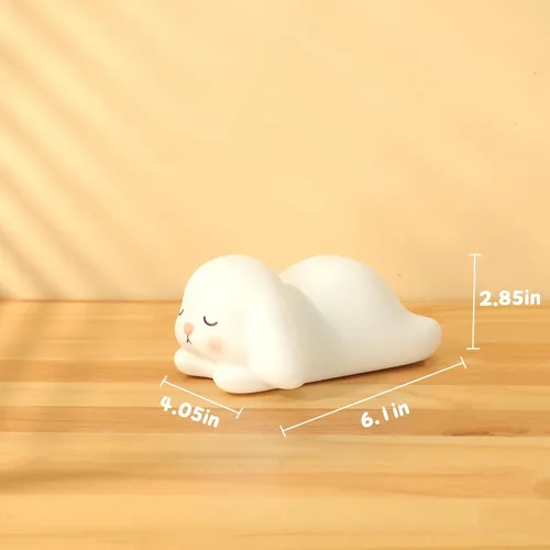 Miniatura 7 de ZKLiLi Luz nocturna para niños, linda lámpara de conejo, 16 colores+toque+luz nocturna de silicona para niños, luces nocturnas de conejo recargables