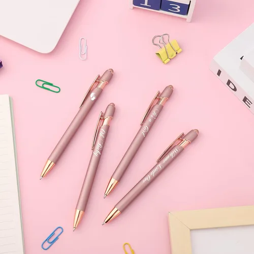Miniatura 2 de Jspupifip 50 bolígrafos de baby shower con punta de lápiz capacitivo, bolígrafos retráctiles de metal para baby shower, bolígrafos de tinta negra