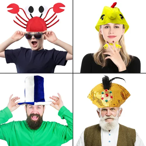 Miniatura 6 de 12 sombreros divertidos surtidos para fiesta loca para adultos y adolescentes, accesorios de cabina de fotos, accesorios de disfraces