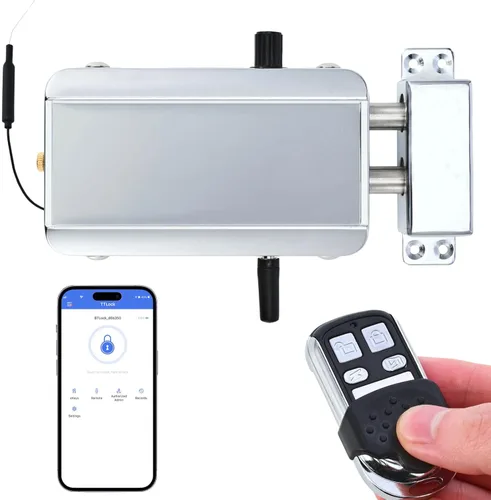 Miniatura 7 de Cerrojo electrónico, control remoto, antirrobo, seguridad para el hogar, sin llave, cerradura de puerta oculta inteligente con 4 controles remotos