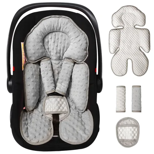 Miniatura 9 de Inserto reversible para asiento de coche para bebé, almohada de apoyo para cabeza y cuerpo de 2 en 1 para recién nacidos y niños pequeños, cojín