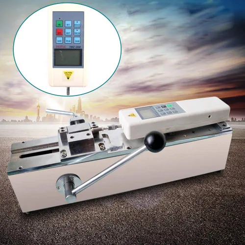 Medidor de fuerza digital HP-500 1000N - Medidor de fuerza de empuje y tracción, 10 V, medidor de tracción manual HPH con banco de pruebas (± 1% de