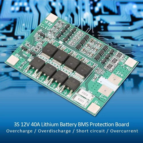 Miniatura 3 de DAOKI 2 unids placa de protección PCB 40A 3S Li-ion cargador de batería de litio PCB BMS placa de protección con equilibrio de carga para 40A motor