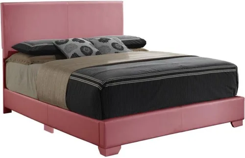 Miniatura 9 de Glory Furniture Cama individual tapizada de piel sintética Aaron en color rosa