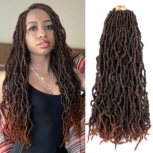 Miniatura 24 de Umylar - Paquetes de 7 rastas sintéticas de ganchillo de 24 pulgadas / 61 cm., extensiones de rastas suaves de diosa, cabello sintético de ganchillo