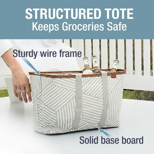 Miniatura 2 de CleverMade Collapsible LUXE Tote, 30L Foldable Grocery Shopping Bag, Reusable