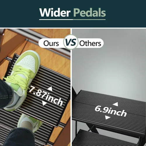 Miniatura 3 de WOA WOA Escalera de 4 escalones para techo de 10 pies de alto, escalera plegable ligera con peldaños anchos antideslizantes, taburete con barandilla