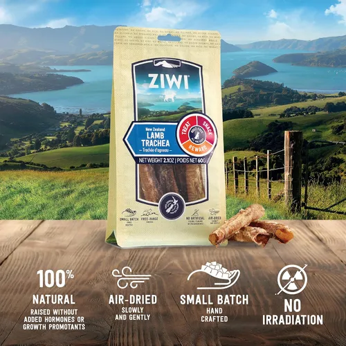 Miniatura 4 de ZIWI Masticables y golosinas para perros – Tráquea de cordero – Todo natural, secado al aire, proteína única, sin granos, golosina de alto valor