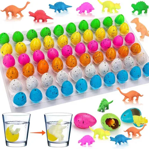 60 huevos pequeños de dinosaurio para incubación de dinosaurios, regalos de fiesta de cumpleaños, regalos de graduación, bolsas de golosinas,