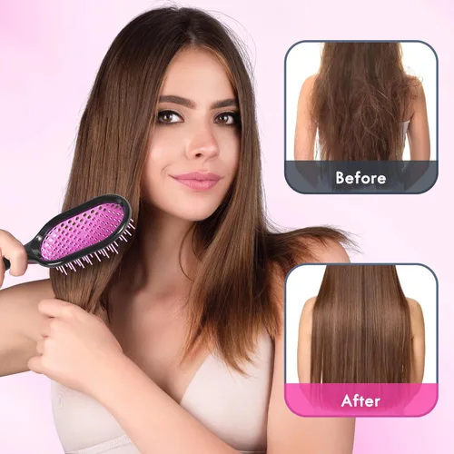 Miniatura 4 de Paquete de 4 cepillos de cabello desenredante ventilados – Cepillo desenredante con cerdas suaves para sin esfuerzo – Ideal para cabello húmedo seco