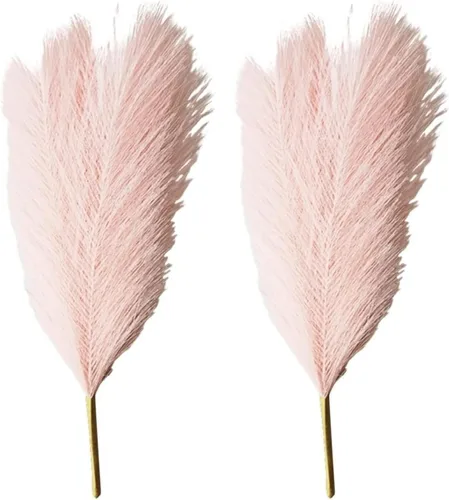 Brightly Colored Fake Flowers 2Pcs Fake Flower Artificial Pampas Grass Exquisite Faux Silk Flower Fake Flowers for Home Kitchen Bedroom DIY Decor