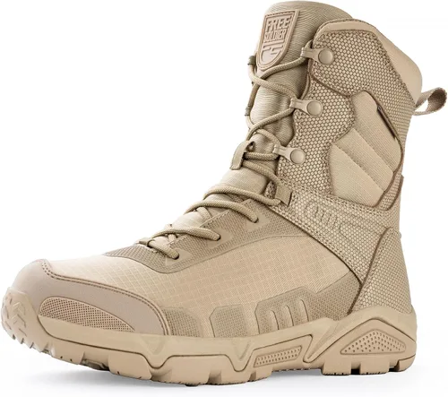Miniatura 7 de FREE SOLDIER Botas tácticas militares para hombre, impermeables, botas de trabajo para senderismo, botas de combate duraderas