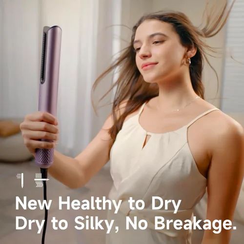 Miniatura 6 de JELLYFISH Secador de pelo y alisador de aire, alternativa de cepillo secador de pelo para cabello largo, estilizador de soplado sin abrazadera