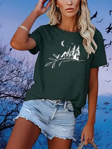 Miniatura 4 de Camisetas sin mangas de senderismo y montaña para mujer, divertidas camisetas de entrenamiento con gráficos de pino y amanecer, camisetas de verano