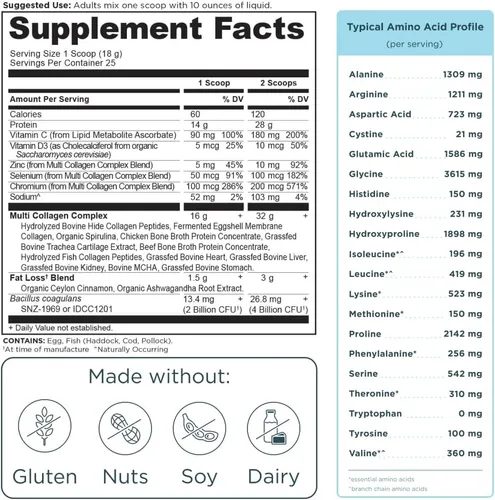 Miniatura 8 de Ancient Nutrition Multi Collagen Advanced Lean Powder, 25 porciones + cápsulas magras avanzadas de colágeno múltiple, 90