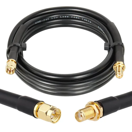 Miniatura 12 de XRDS -RF Cable SMA de 1 pie, cable de extensión SMA con conector SMA macho a SMA hembra de 50 ohmios KMR240 cable coaxial SMA de baja pérdida