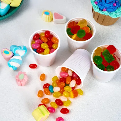Miniatura 6 de Lilymicky Paquete de 500 vasos de plástico desechables de 3 onzas, vasos de baño de plástico de 3 onzas, pequeños chupitos de fiesta de gelatina
