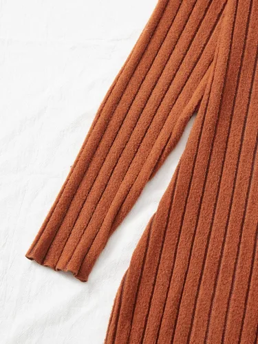 Miniatura 4 de SHENHE Vestido corto ajustado de manga larga con cuello redondo y manga larga para mujer