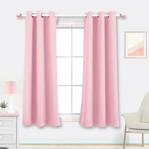 Miniatura 23 de Mrs.Naturall Cortinas Azul Real para Dormitorio, Cortinas Opacas Cortas Medianas Azul Cobalto para Cocina Decoración de Habitación de Adolescentes