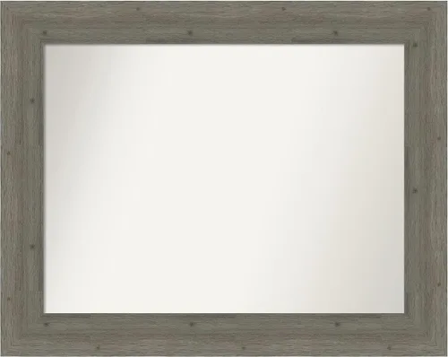 Miniatura 130 de Amanti Art Espejo de baño gris para sobre el fregadero, 27 x 27 pulgadas, espejo de tocador cuadrado gris, marco de madera rústica de campo medio