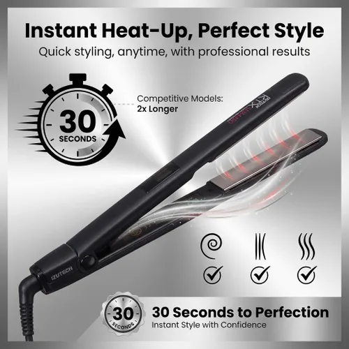 Miniatura 3 de IZUTECH KTX Slim450 Titanium - Plancha plana profesional de 1 pulgada con calor ajustable a 450 grados de doble voltaje apagado automático