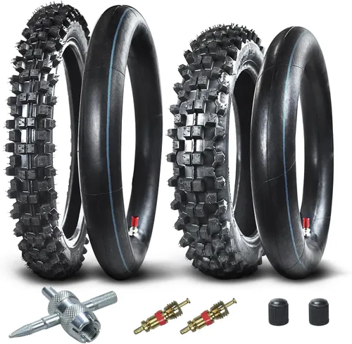 HOLATO Trasero 90/100-14 3.00-14 Delantero 70/100-17 2.75-17 Neumático y Cámara Interior para 110cc 125cc KLX125 KLX140 KX85 TTR125 RM80 TaoTao DB17
