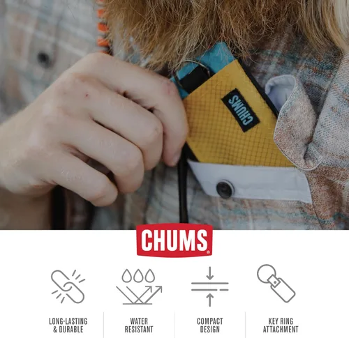 Miniatura 4 de Chums Cartera de surfshorts Cartera minimalista ligera con cremallera y ventana transparente para identificación Resistente al agua con llavero