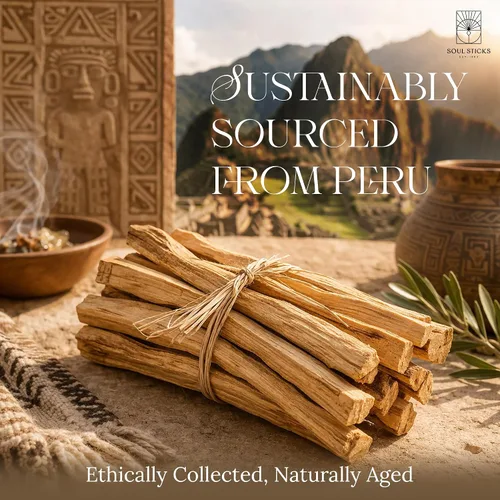 Miniatura 4 de Ancient VEDA Varillas de palo santo peruano 6 piezas con guía de sahumado – Alto contenido de resina, madera santa aromática de olor dulce