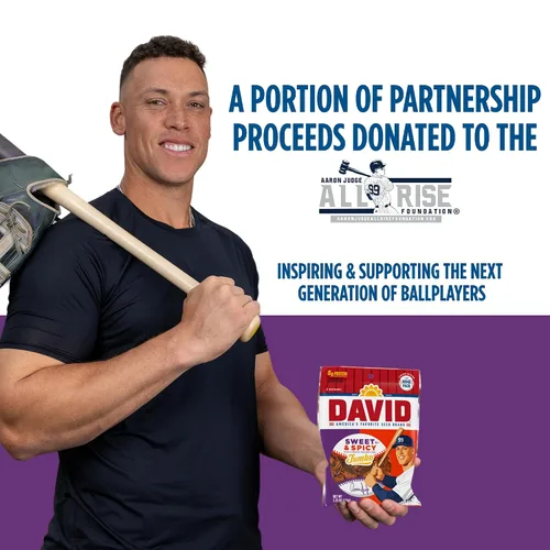 Miniatura 5 de Aaron Judge Semillas DAVID de edición limitada, semillas de girasol jumbo dulces y picantes, 0.28 oz de proteína por porción, aperitivo de béisbol