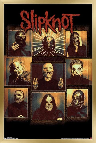 Miniatura 16 de Slipknot - Póster de pared a prueba de balas, 22.4 pulgadas de largo x 14.7 pulgadas, versión enmarcada en madera de granero