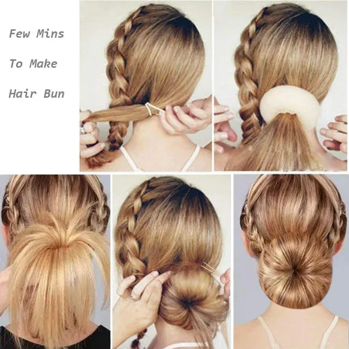 Miniatura 4 de SQULIGT Juego de 12 piezas para hacer moños para el cabello, para niñas y mujeres, herramienta de dona para cabello corto y fino