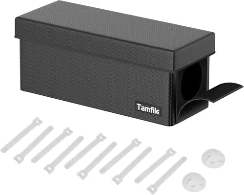 Miniatura 9 de Tamfile Caja de organización de cables, organizador de cables plegable ignífugo y cubierta, organizador de regleta grande resistente al calor