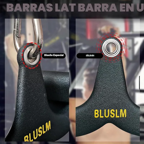 Miniatura 7 de BLUSLM LAT Pull Down Bar for Cable Machine, LAT Pulldown Attachments T-bar V-bar Cable Attachment for Gym, Back Tricep Strength Training Handle